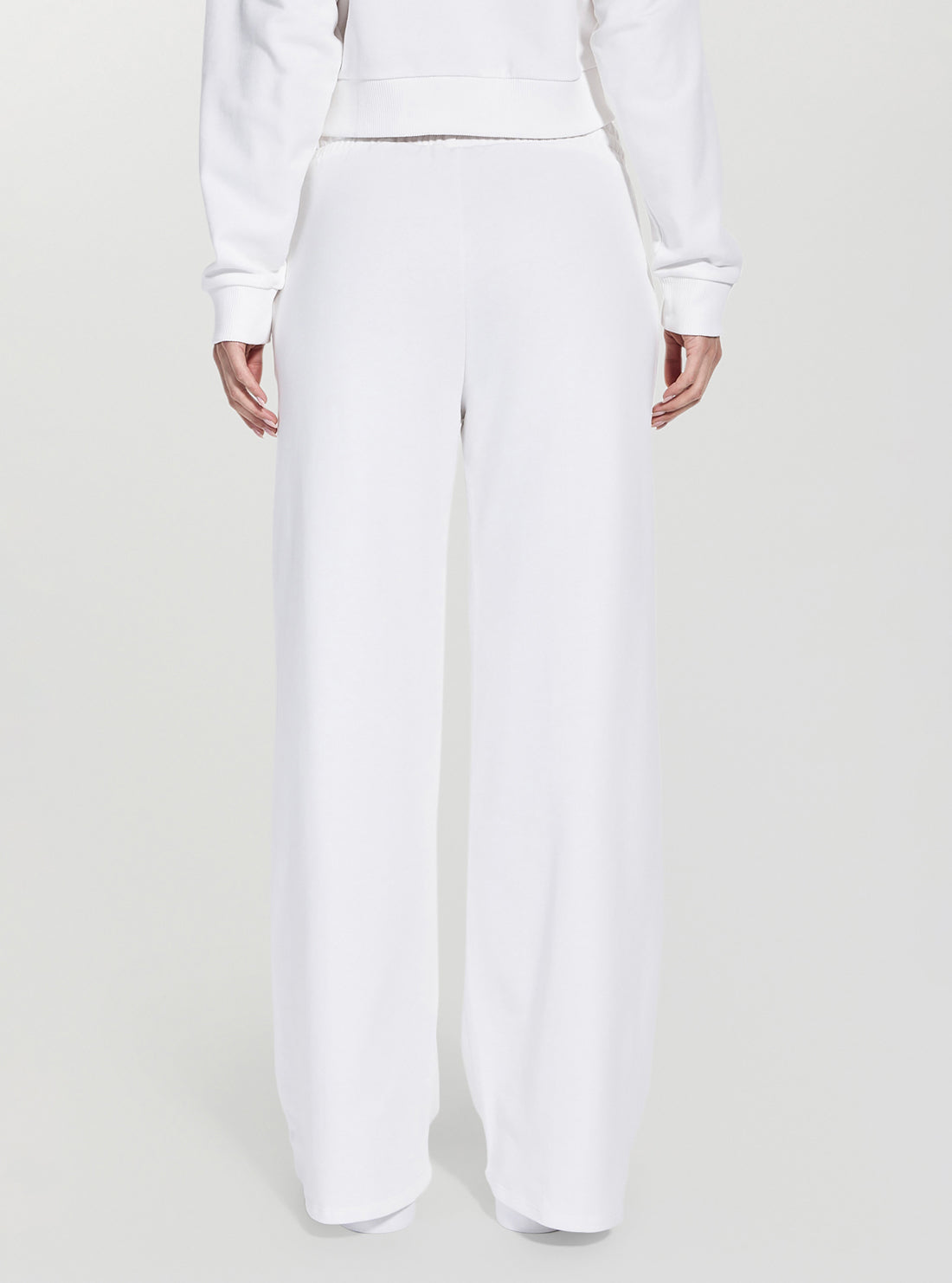 GUESS Womens White Primula Rhinestones Wide Leg Pants V5GB07KCRP0 Back View