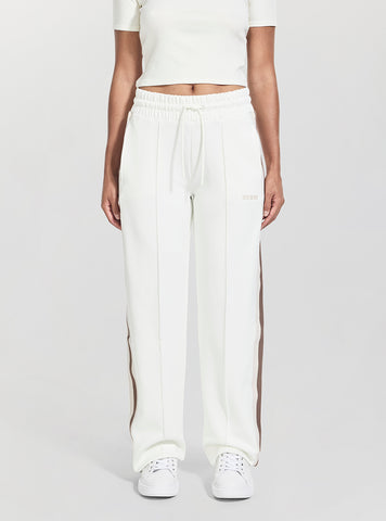 GUESS Womens Eco White Yarrow Straight Active Long Pant V5GB12KCRU2 Front View