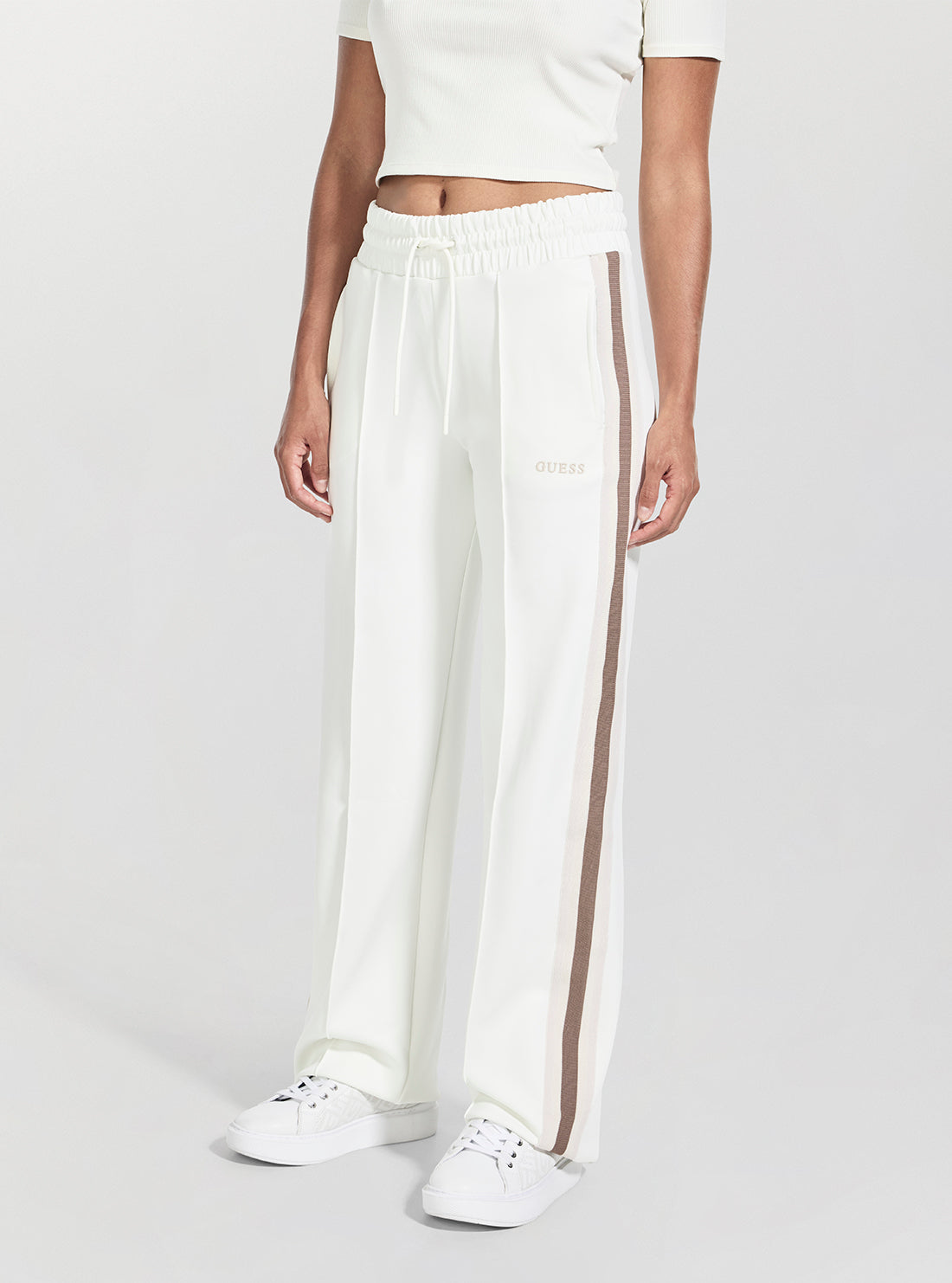 GUESS Womens Eco White Yarrow Straight Active Long Pant V5GB12KCRU2 Side View