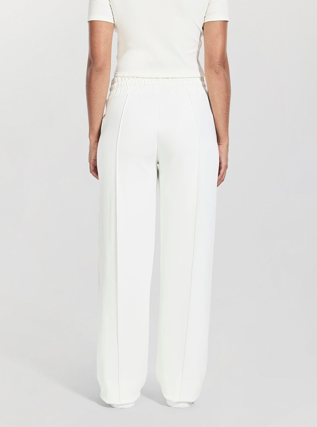 GUESS Womens Eco White Yarrow Straight Active Long Pant V5GB12KCRU2 Back View