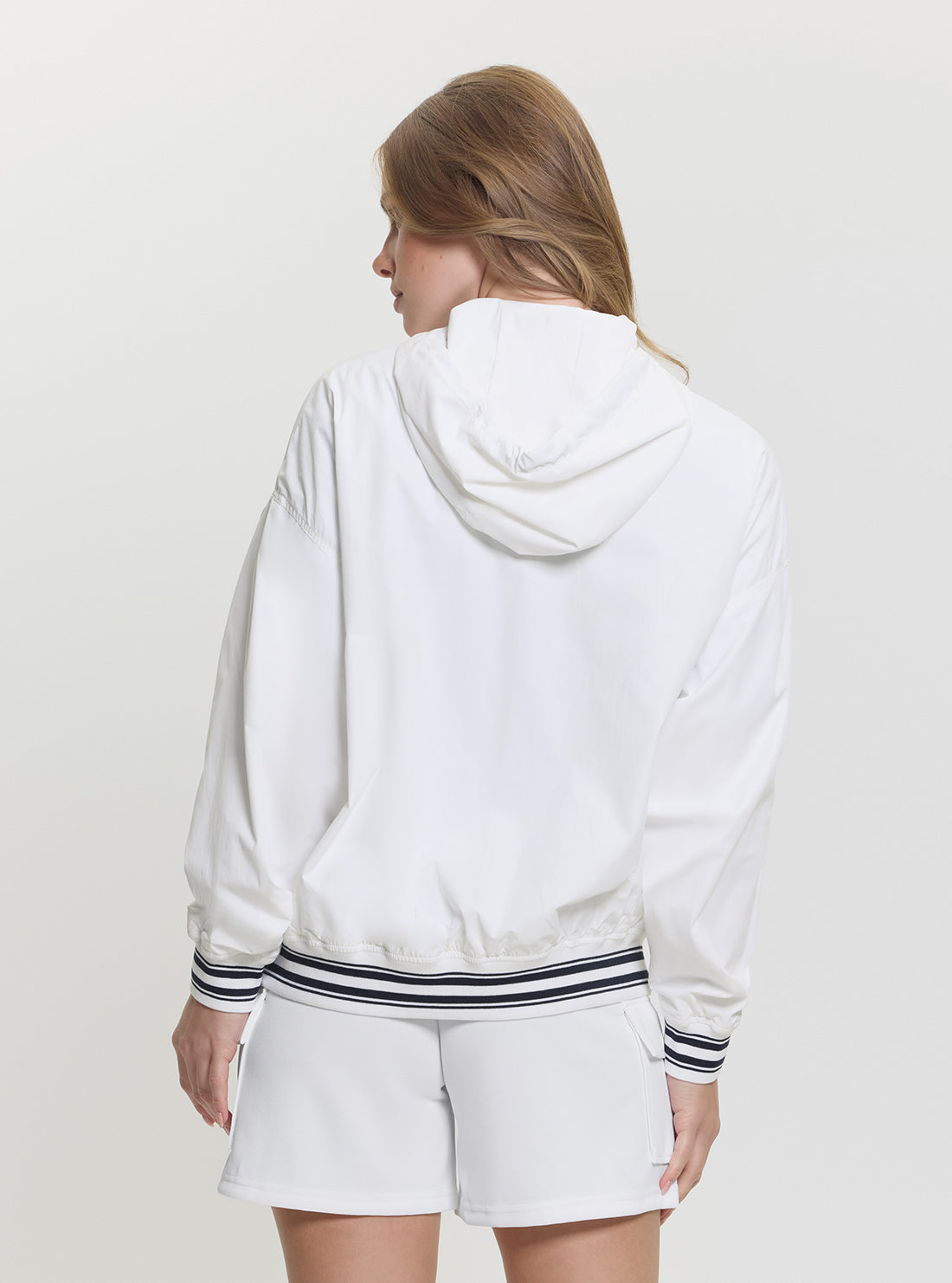 GUESS Womens White Kale Active Windbreaker Jacket V5GL00WH5H2 Back View