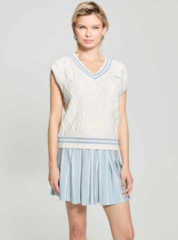 GUESS Womens Eco White Active Sweater Vest V5GR00Z3FB1 Front View