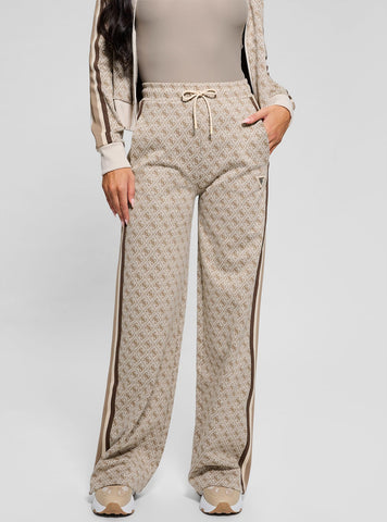 Beige Logo Jean Long Pants