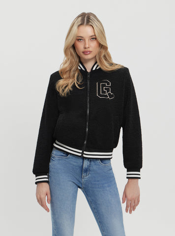 Black Sherpa Bomber Jacket