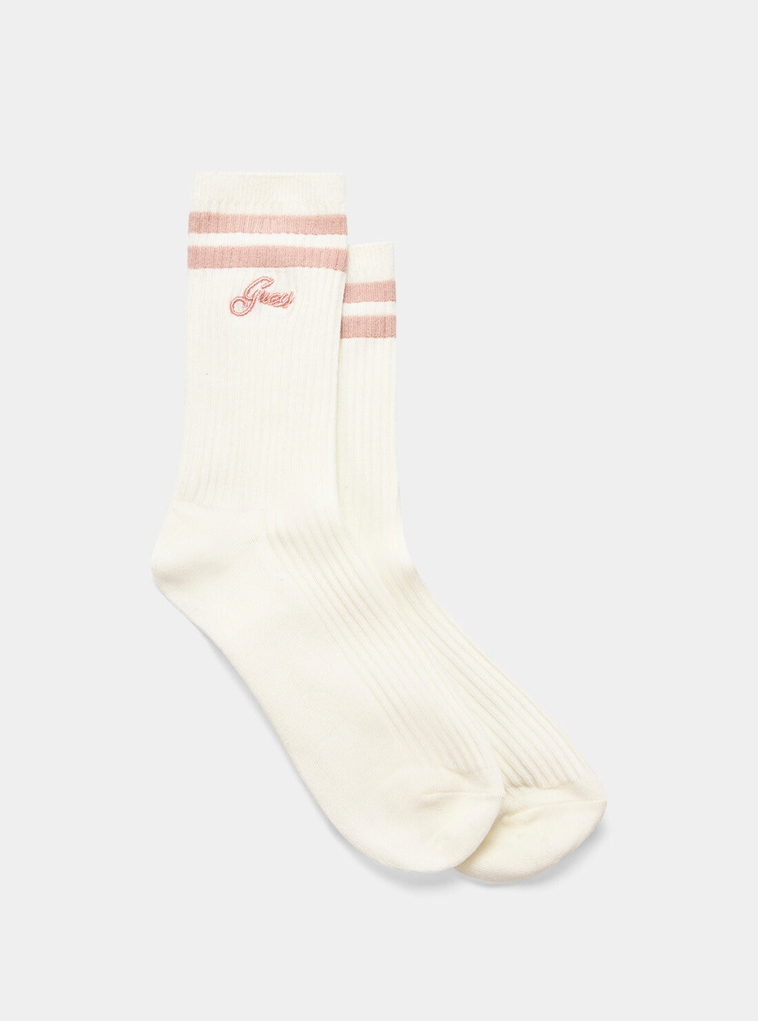 GUESS Womens Beige Pink College Active Socks V5RZ04Z3LH0 Front View