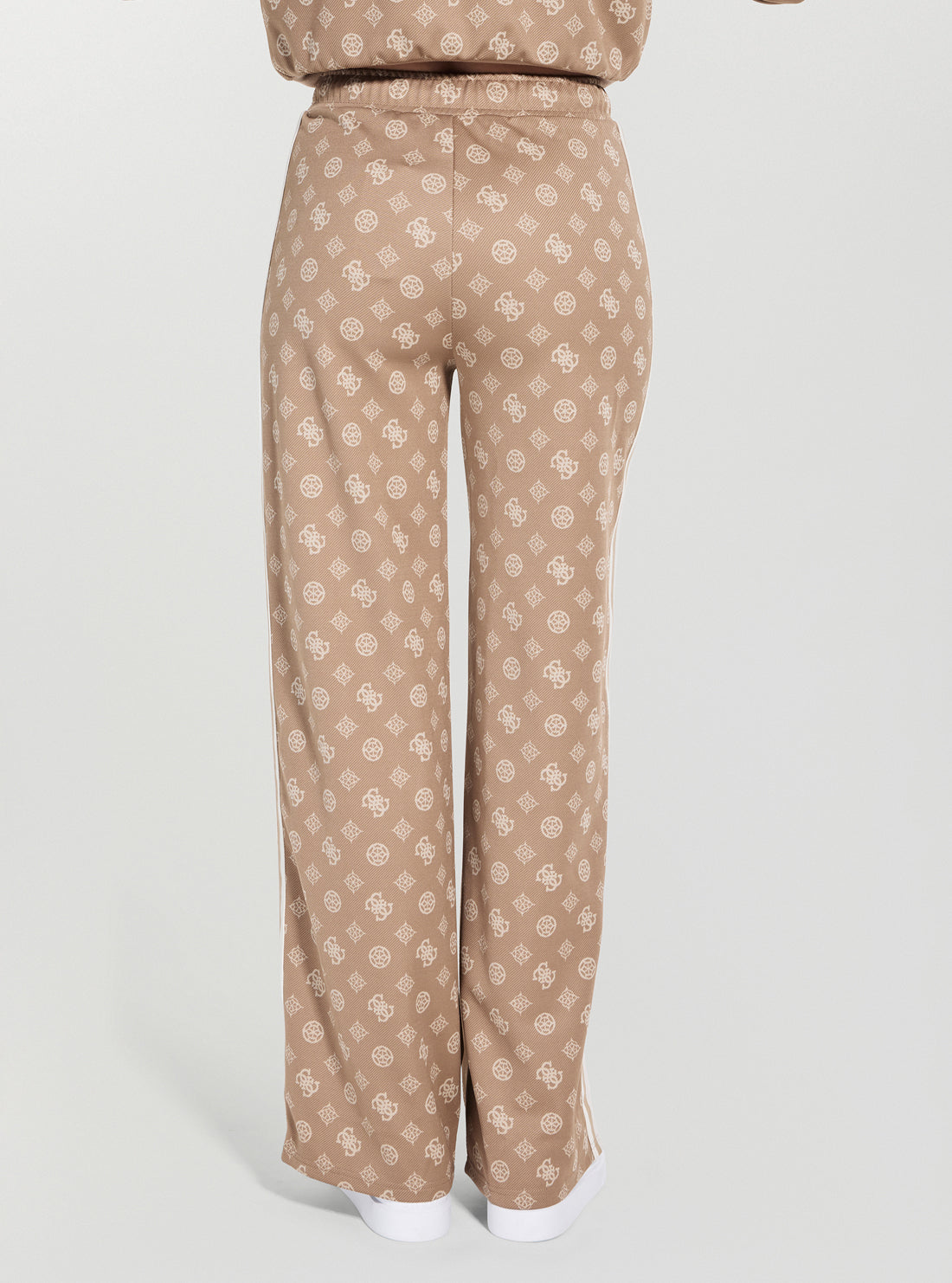 GUESS Womens Beige Peony Taped Straight Active Long Pants V5YB10K0282 Back View