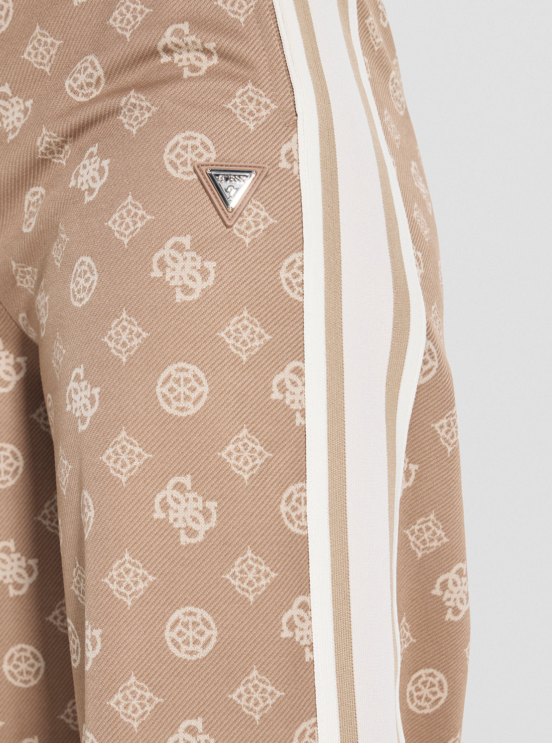 GUESS Womens Beige Peony Taped Straight Active Long Pants V5YB10K0282 Detail View