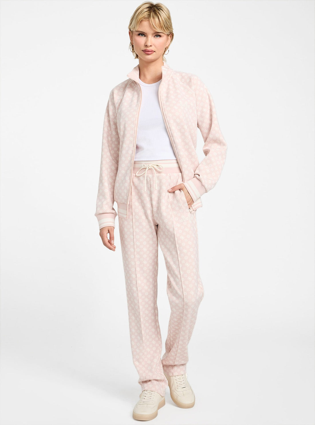 GUESS Womens Pink Logo New Aggie Long Pant V5YB20KB212 Full View