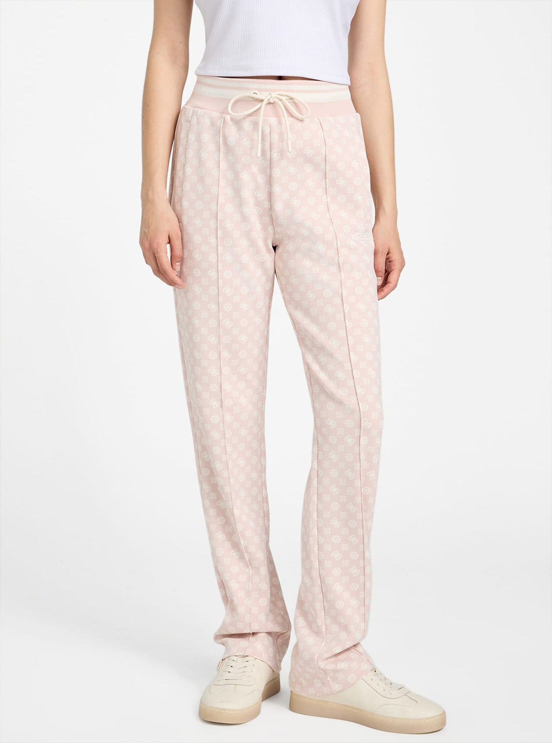 GUESS Womens Pink Logo New Aggie Long Pant V5YB20KB212 Front View