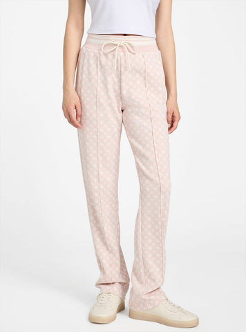 GUESS Womens Pink Logo New Aggie Long Pant V5YB20KB212 Front View