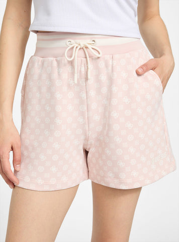 GUESS Womens Pink Logo Aggie Scuba Shorts V5YD06KB212 Front View