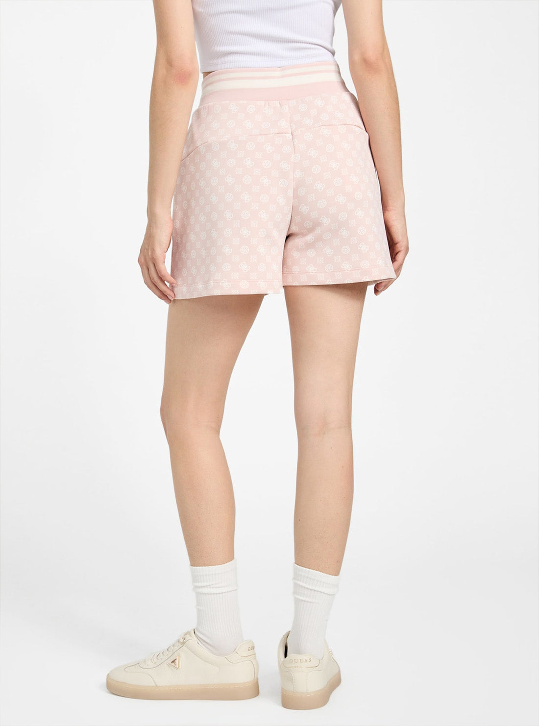 GUESS Womens Pink Logo Aggie Scuba Shorts V5YD06KB212 Back View