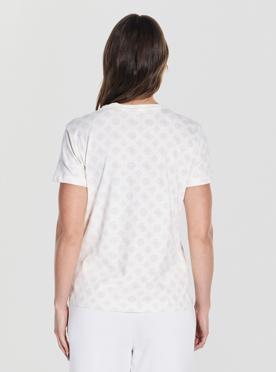GUESS Womens White Logo Gloria Peony Active T-Shirt V5YI04I3Z14 Back View