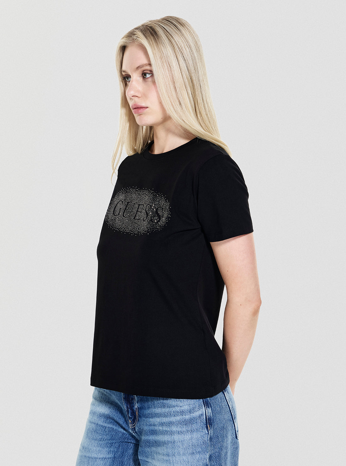 GUESS Womens Black Ingrid Active T-Shirt V5YI08J131 Side View