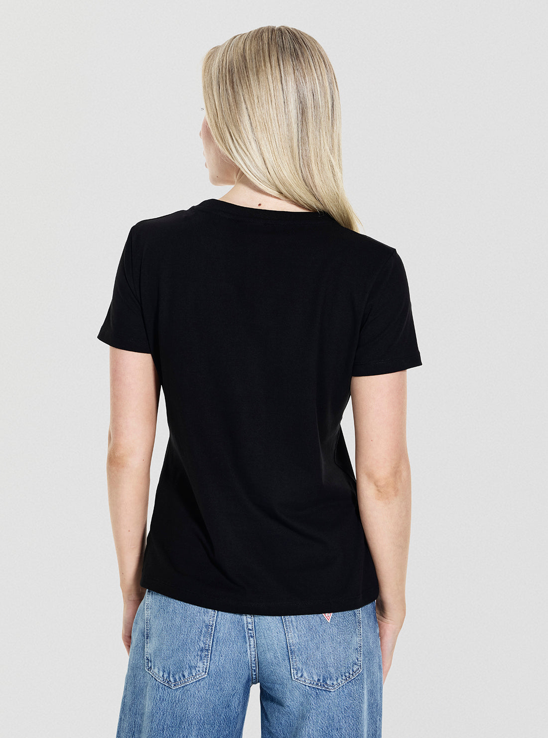 GUESS Womens Black Ingrid Active T-Shirt V5YI08J131 Back View