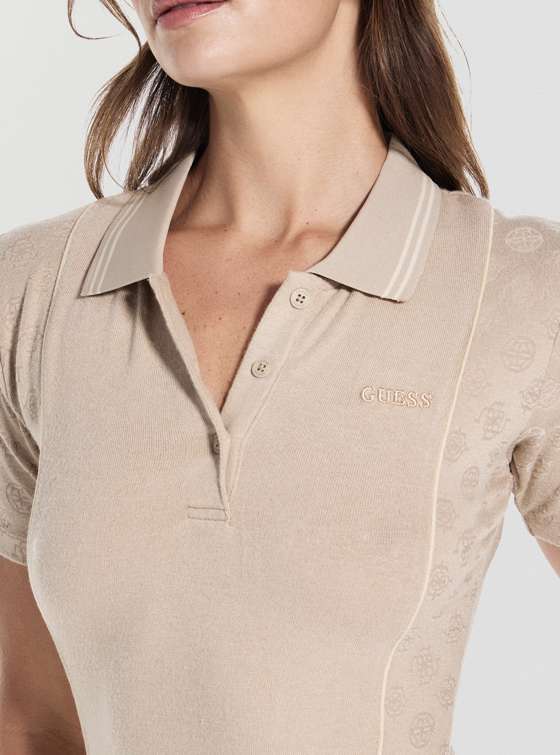 GUESS Womens Beige Peony Polo Active Dress V5YK00KCX12 Detail View