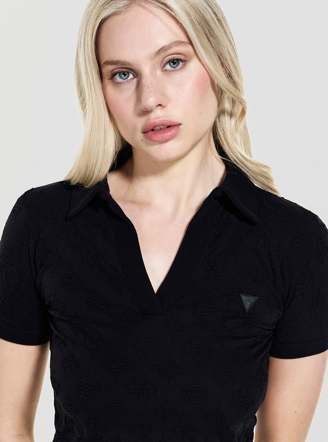 GUESS Womens Black Peony Seamless Mini Dress V5YK05Z3OA0 Detail view