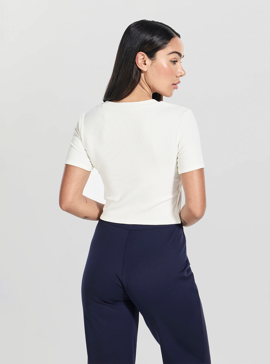 White Carla Knitted Active Top | GUESS