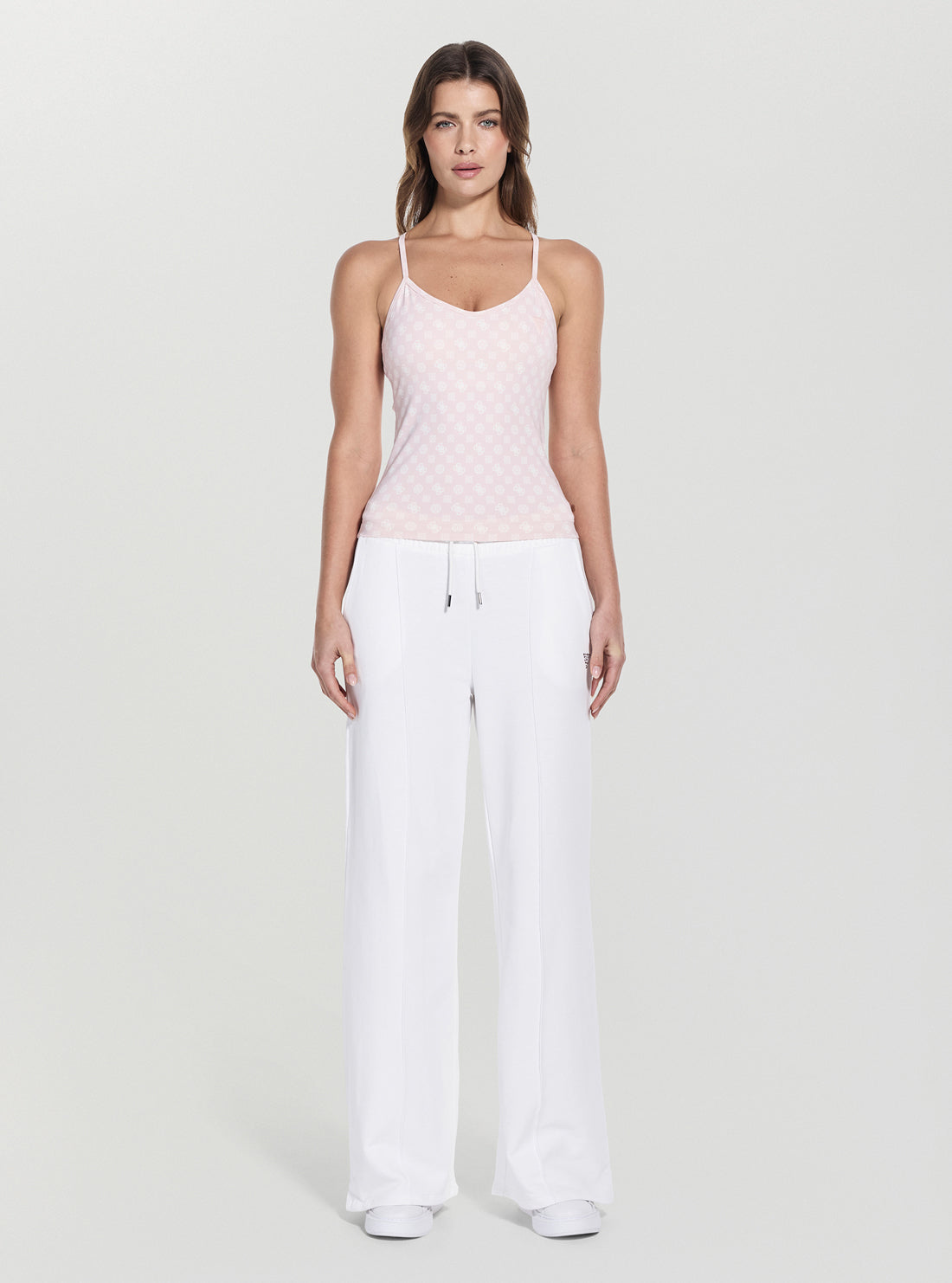 GUESS Womens Pink Logo Mania Active Top V5YP11MC03W Full View_2