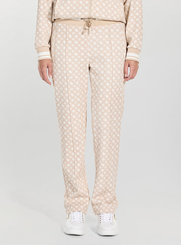 GUESS Womens Eco Beige Logo New Aggie Active Pants V5YQ03KB212 Front View