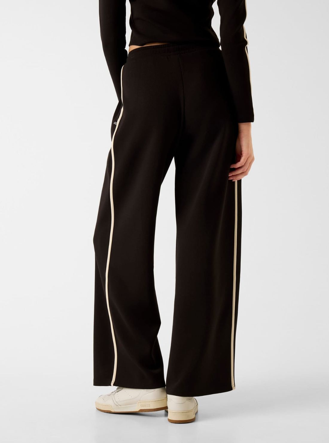GUESS Womens Black Jasmine Wide Leg Active Pants V6GB01K2914 Back View
