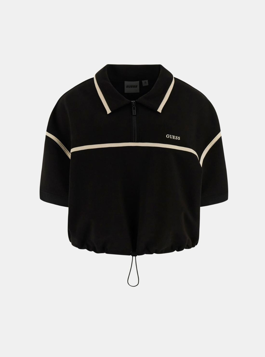 GUESS Womens Black Jasmine Half-Zip Polo V6GP01K2945 Flaltay