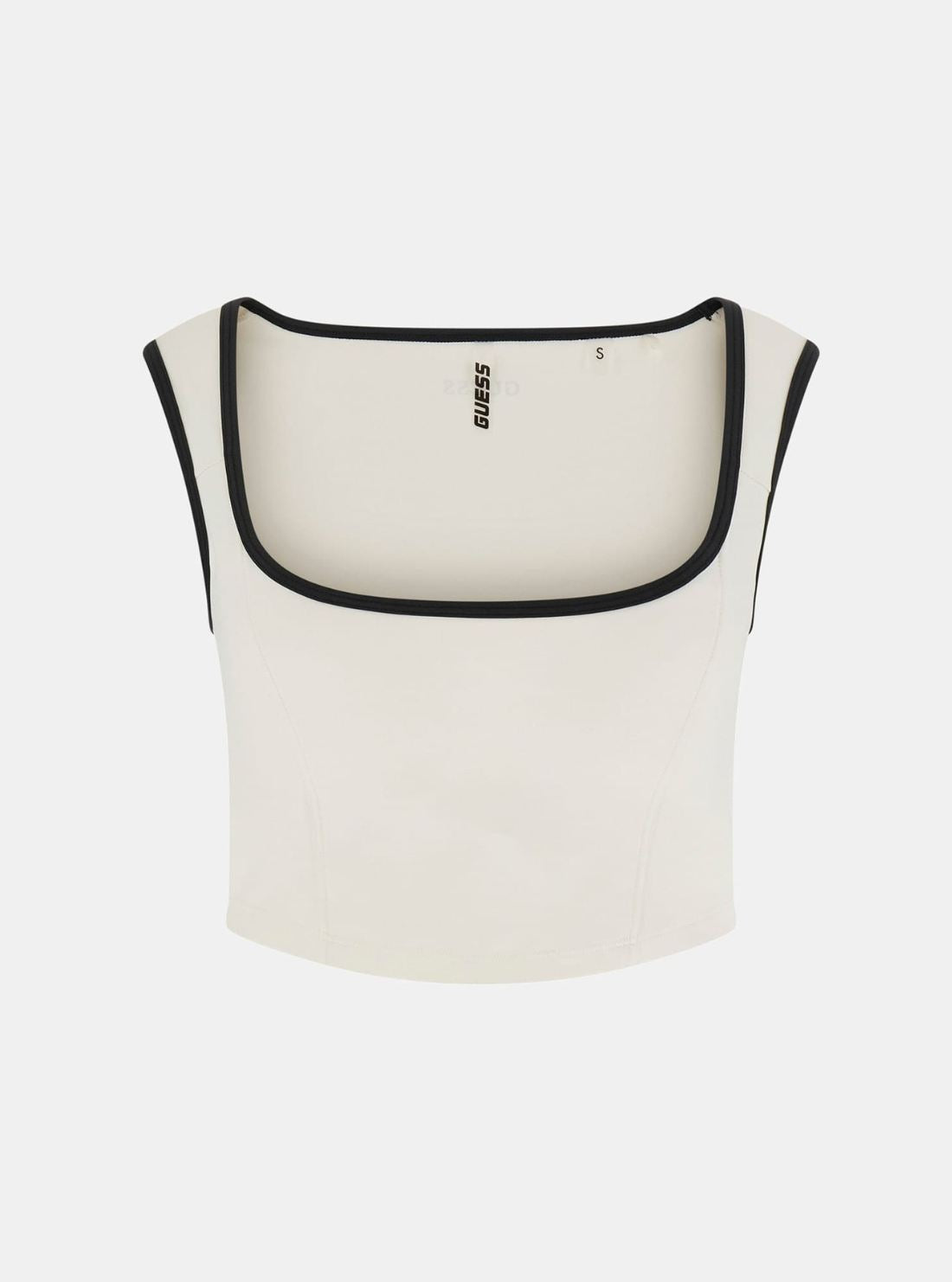 GUESS Womens White Sarah Fix Cropped Top V6GP09K2999 Flatlay