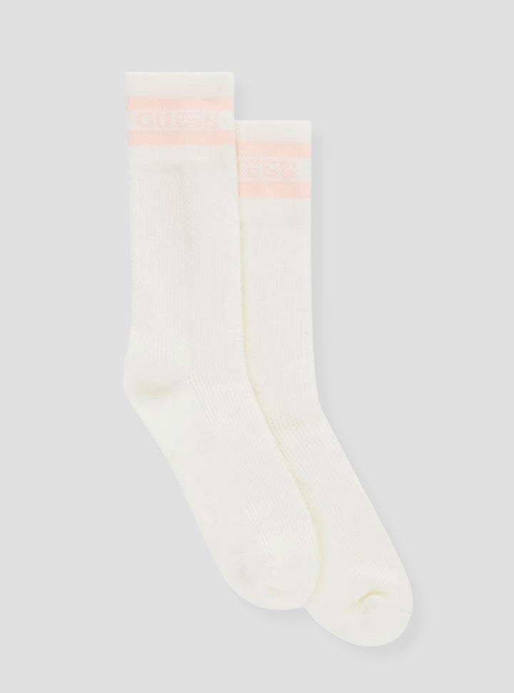 GUESS Accessories Neige White Mesh Logo Socks V6GZ09Z0807 Front View
