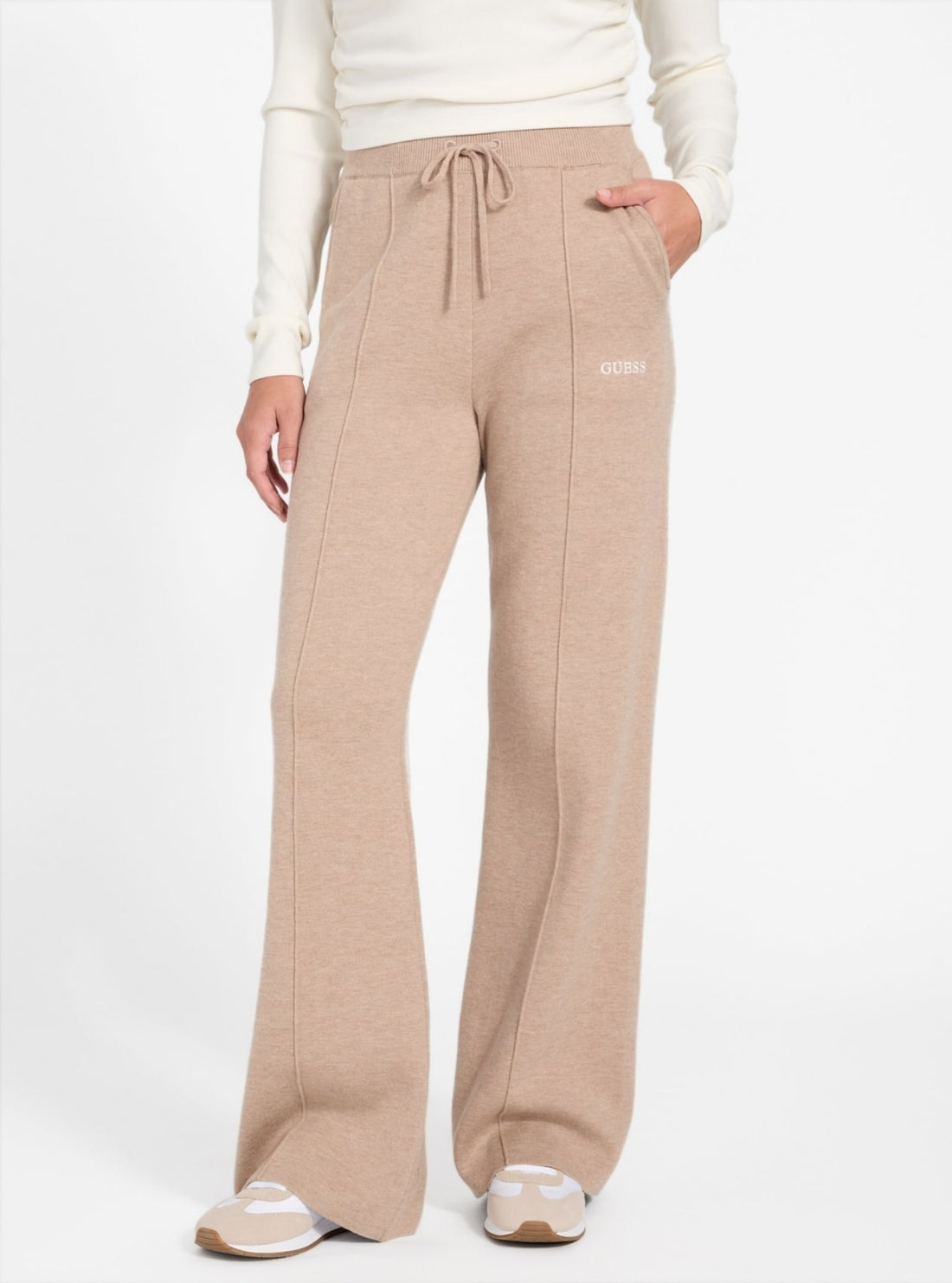 GUESS Womens Beige Ursula Pants V6RB12Z4850 Front View