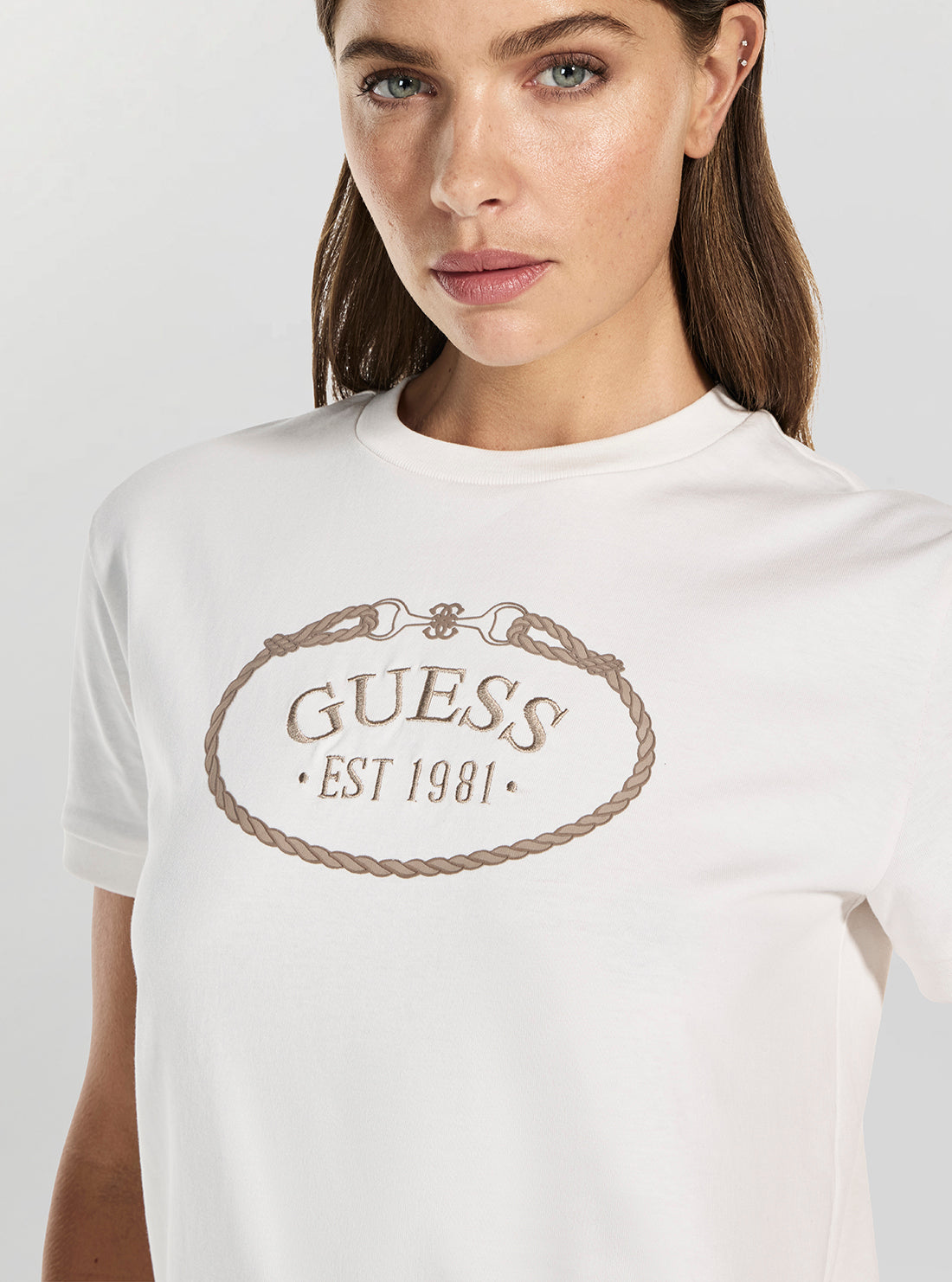 GUESS Womens Eco White Rosalba Active T-Shirt V6RI04K8FQ4 Detail View