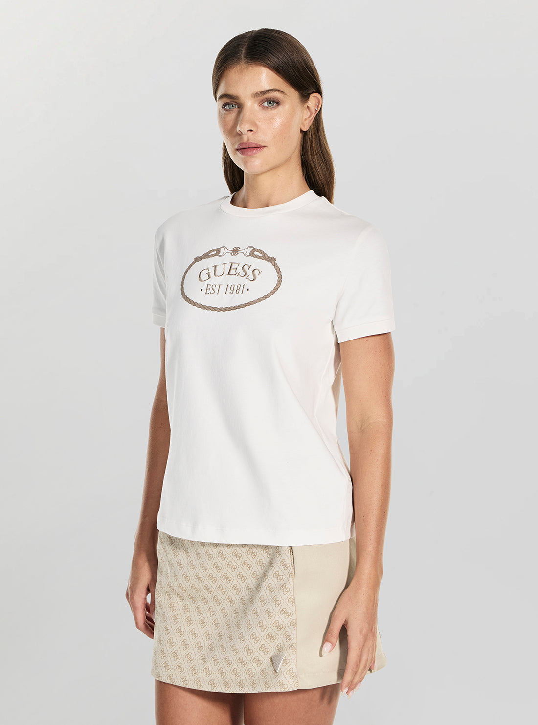 GUESS Womens Eco White Rosalba Active T-Shirt V6RI04K8FQ4 Side View