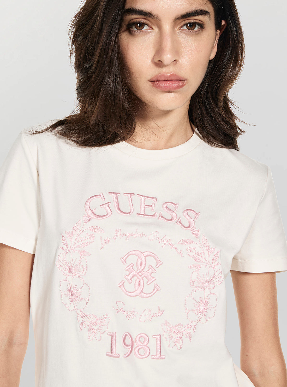 GUESS Womens Eco White Maddalena T-Shirt V6RI12J1314 detail View