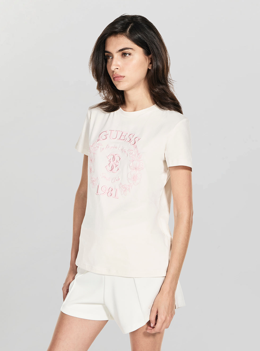 GUESS Womens Eco White Maddalena T-Shirt V6RI12J1314 Side View