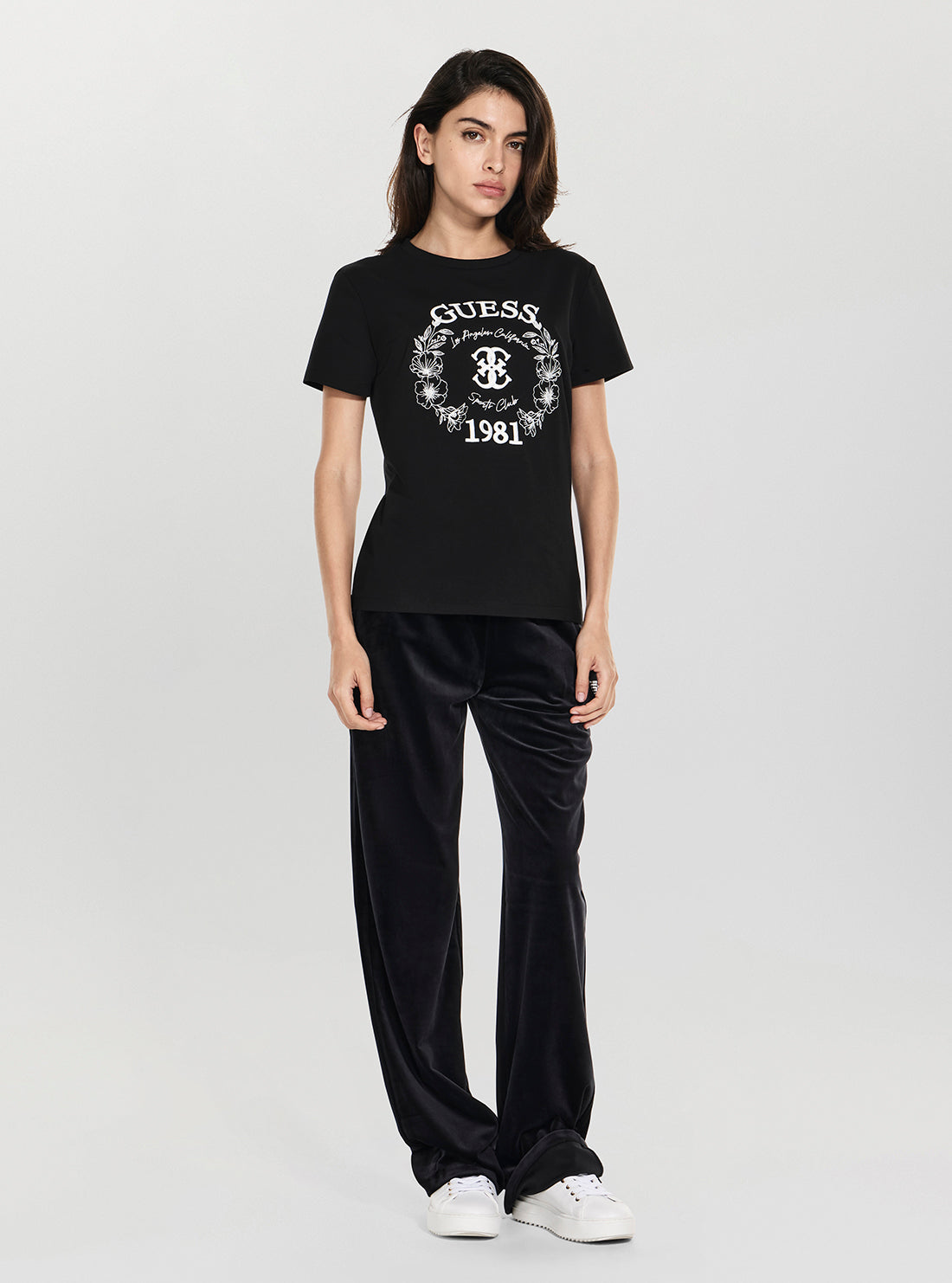 GUESS Womens Eco Black Maddalena T-Shirt V6RI12J1314 Full View