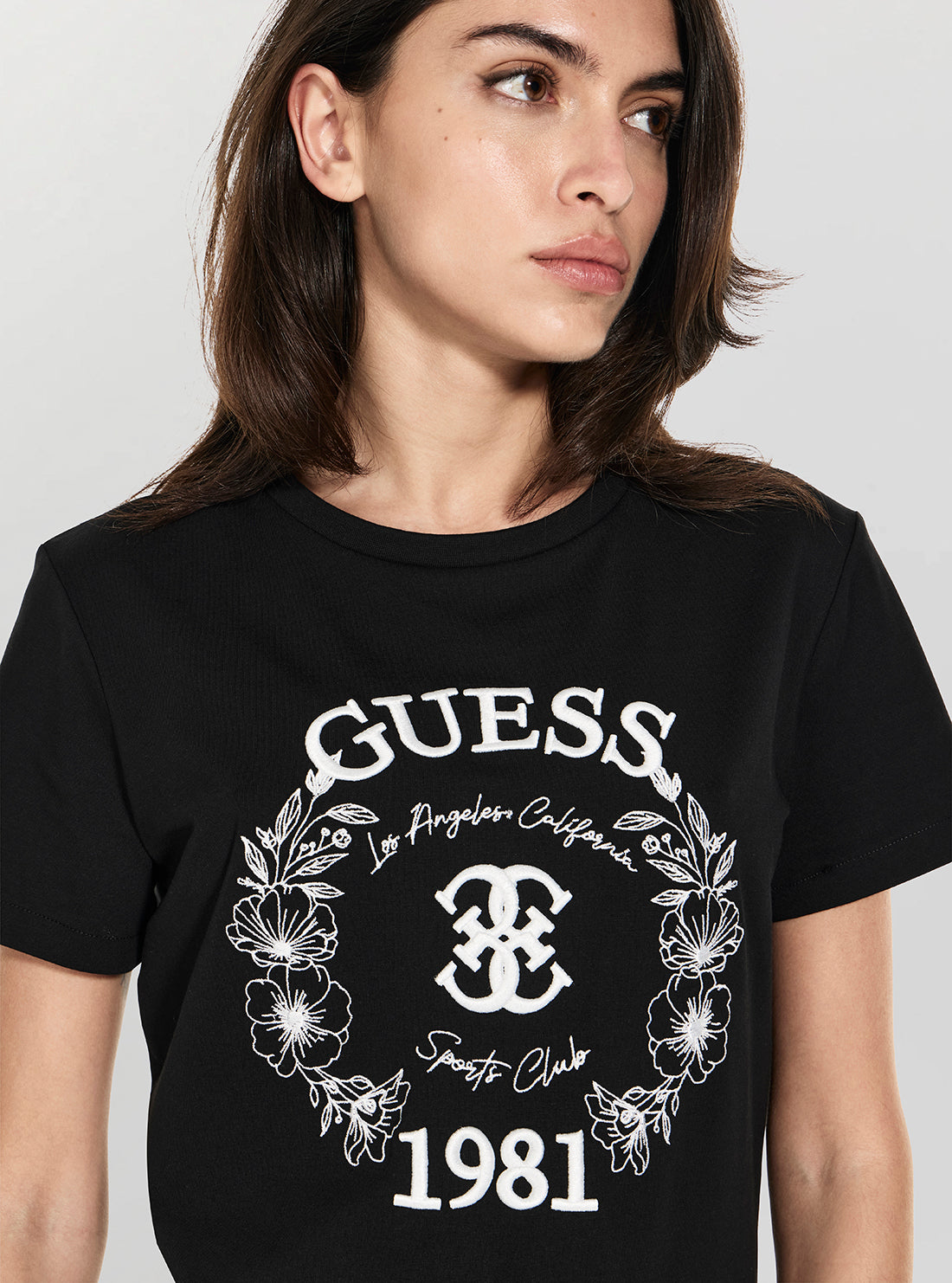 GUESS Womens Eco Black Maddalena T-Shirt V6RI12J1314 Detail View