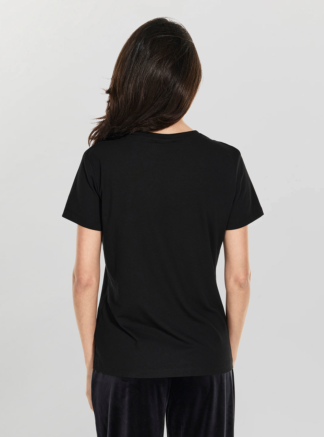 GUESS Womens Eco Black Maddalena T-Shirt V6RI12J1314 Back View