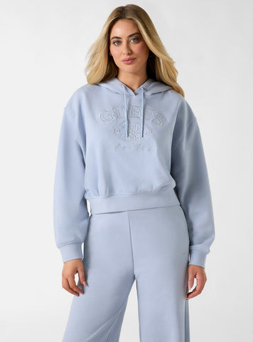 GUESS Womens Blue Yayoi Hoodie Sweatshirt V6RQ03KD761 Front View