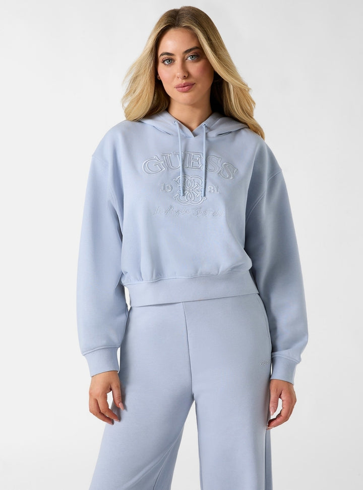 GUESS Womens Blue Yayoi Hoodie Sweatshirt V6RQ03KD761 Front View