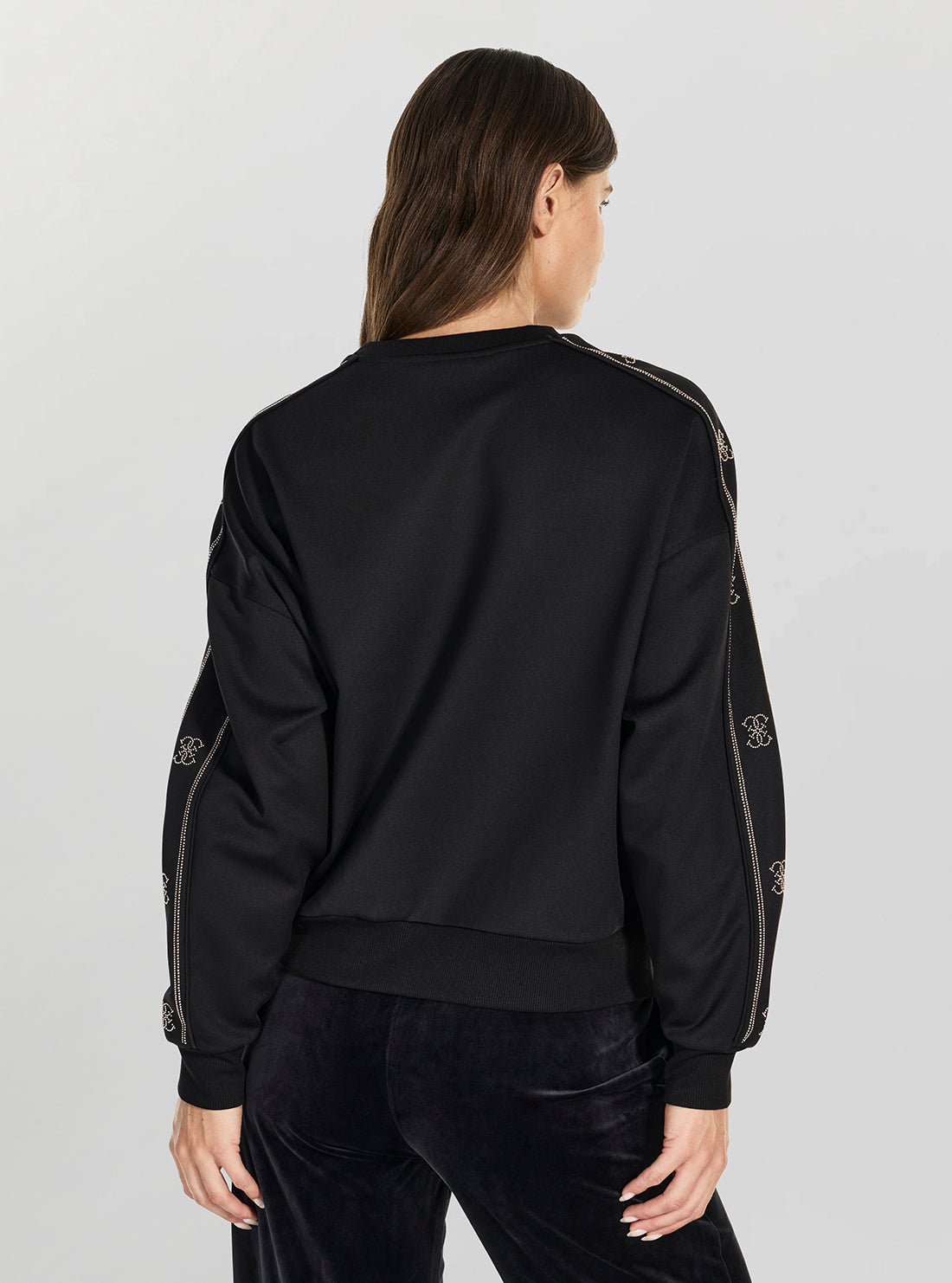 GUESS Womens Eco Black Octavia Sweatshirt V6RQ96KCX22 Back View