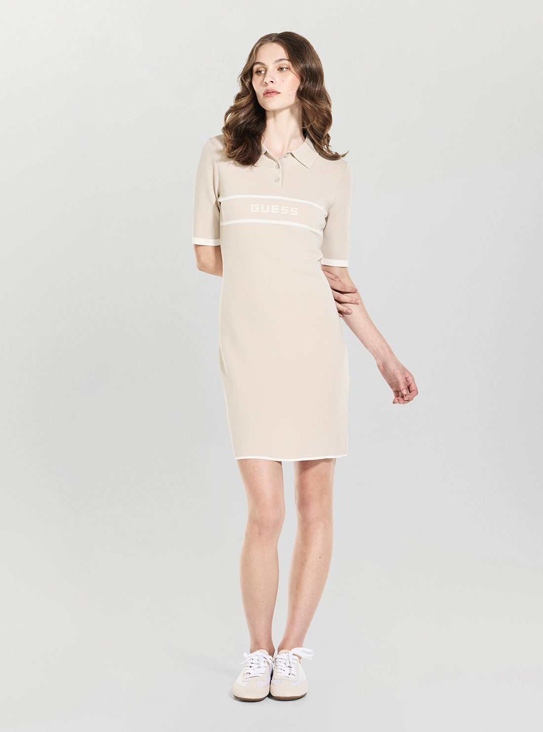 GUESS Womens Beige Meissa Active Mini Dress V6YK09Z1168 Full View