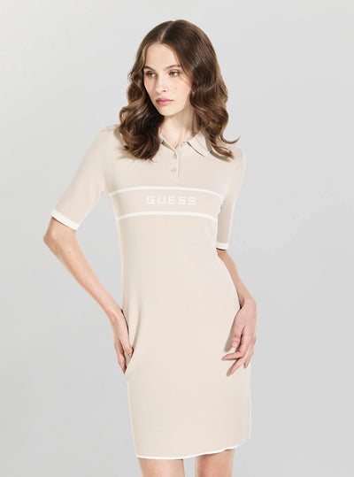 GUESS Womens Beige Meissa Active Mini Dress V6YK09Z1168 Front View