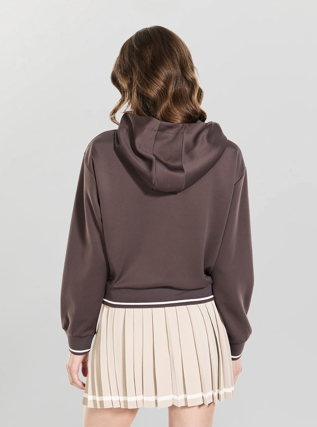 GUESS Womens Brown Hoshi Hoodie Active Sweatshirt V6YQ08K4288 Back View