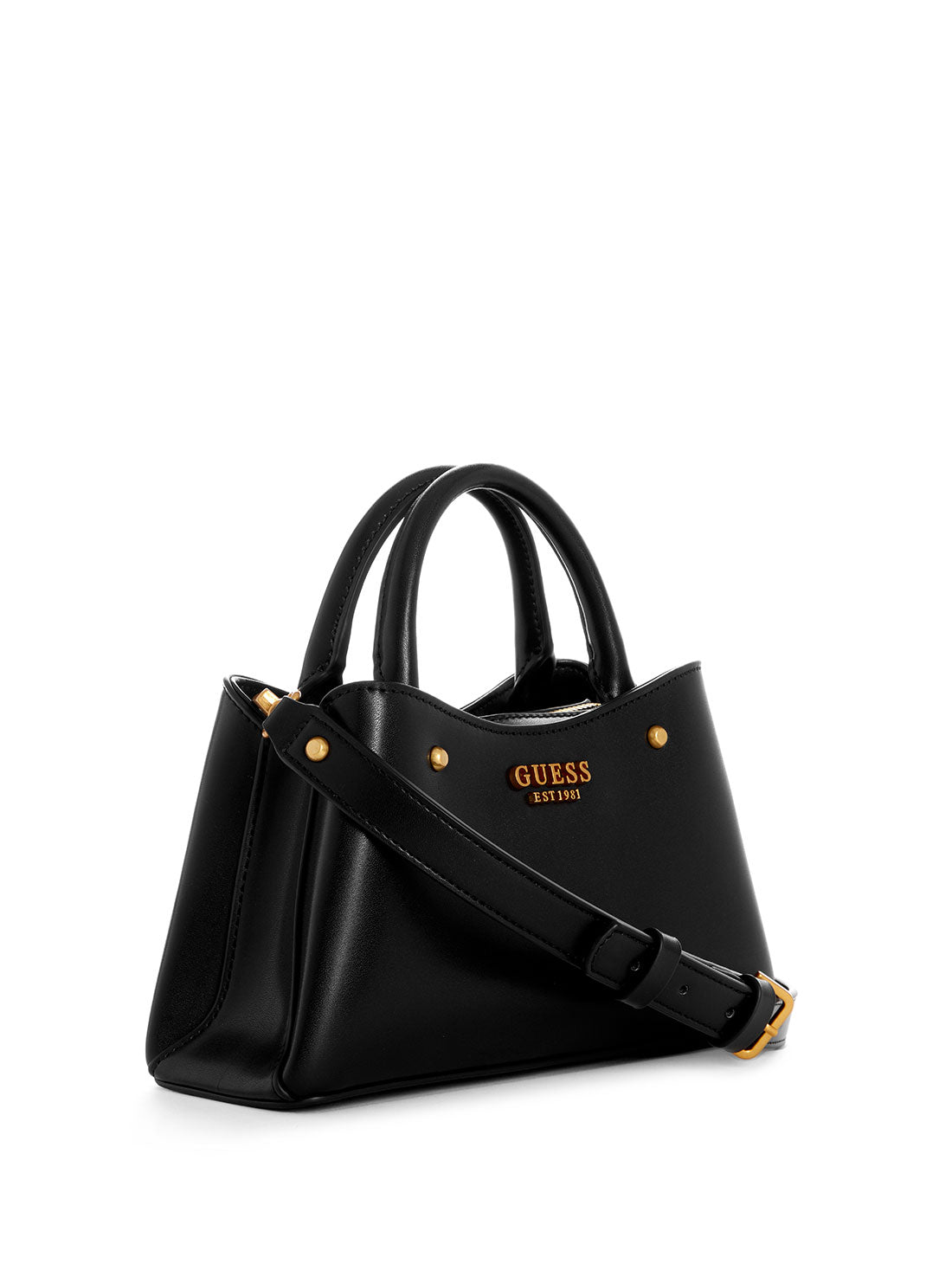 GUESS Black Sarita Mini Satchel Bag side view