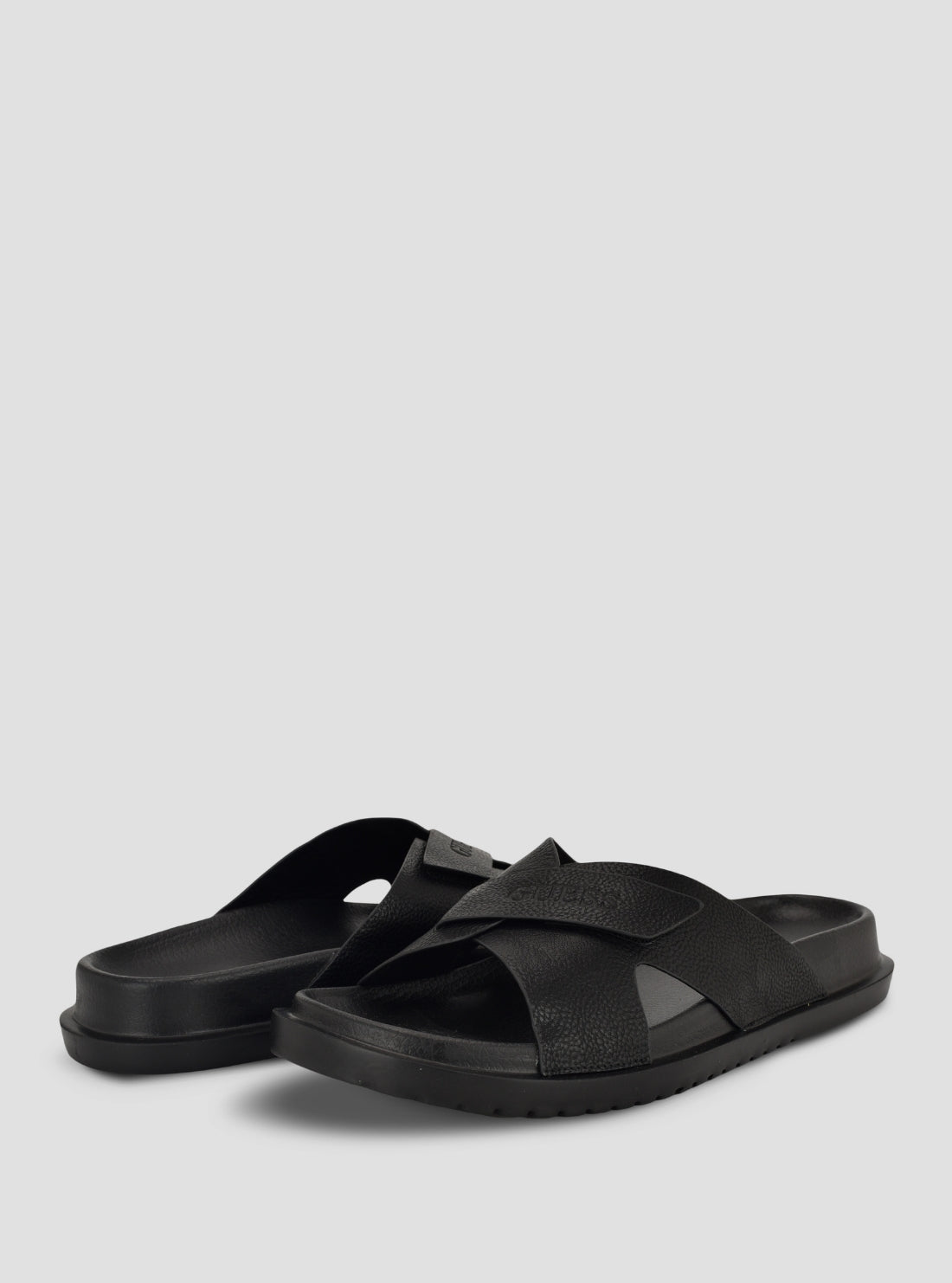 GUESS Footwear Black Vaton Sandals VATON Front Side View