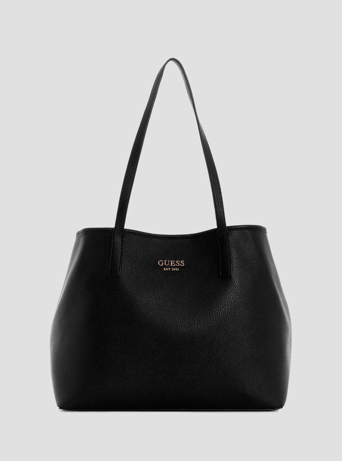 GUESS Women's Black Pebble Vikky 2 in 1 Tote Bag VG699523BLA Front View