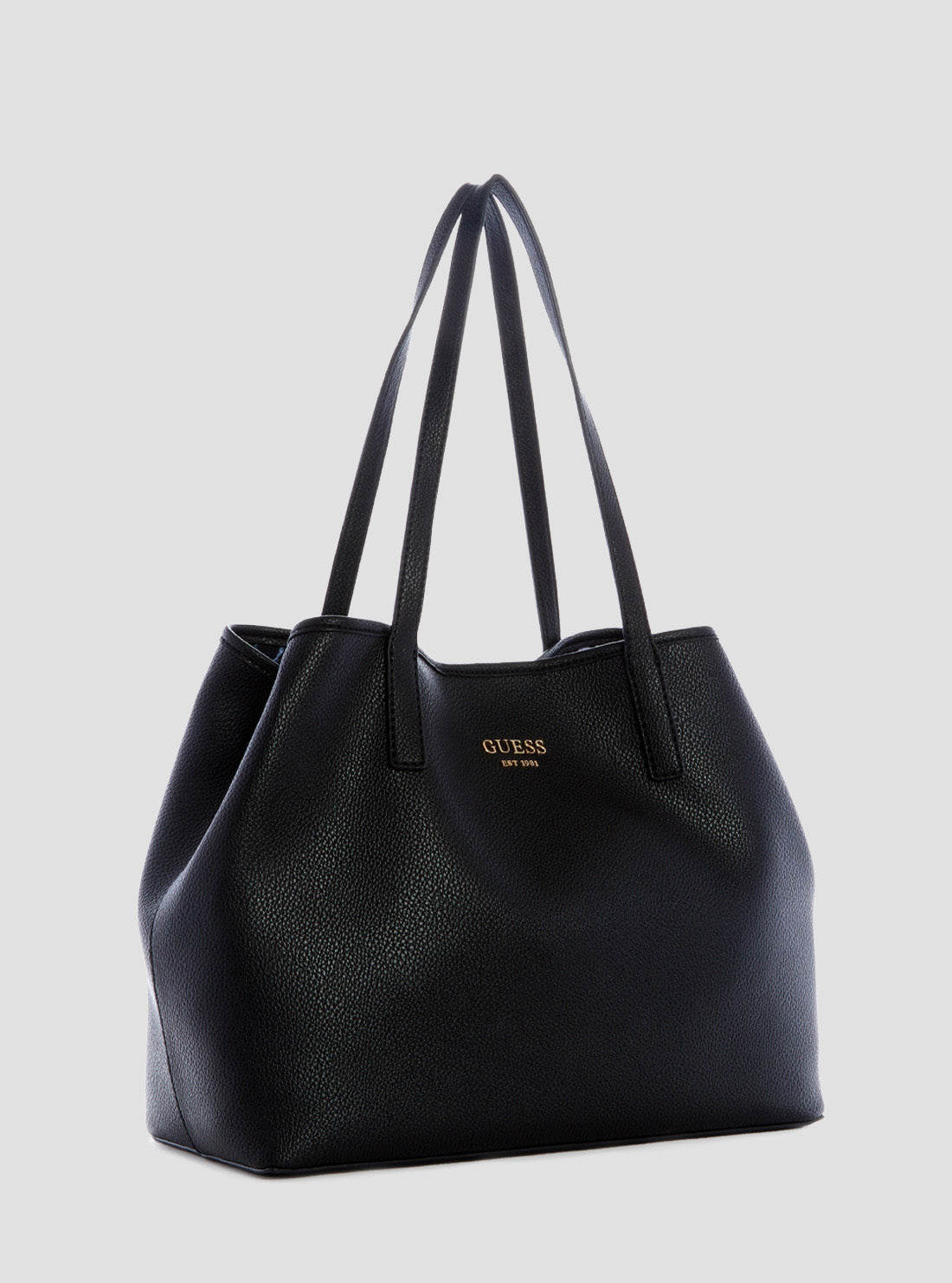 GUESS Women's Black Pebble Vikky 2 in 1 Tote Bag VG699523BLA Side View