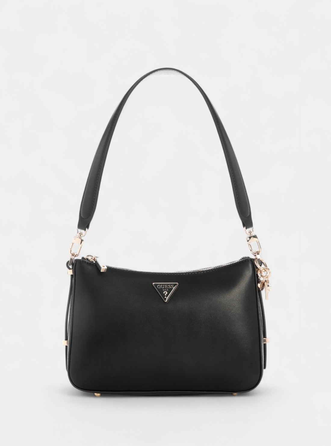 GUESS Womens Black Daryna Top Zip Shoulder Bag VG720818 Front View