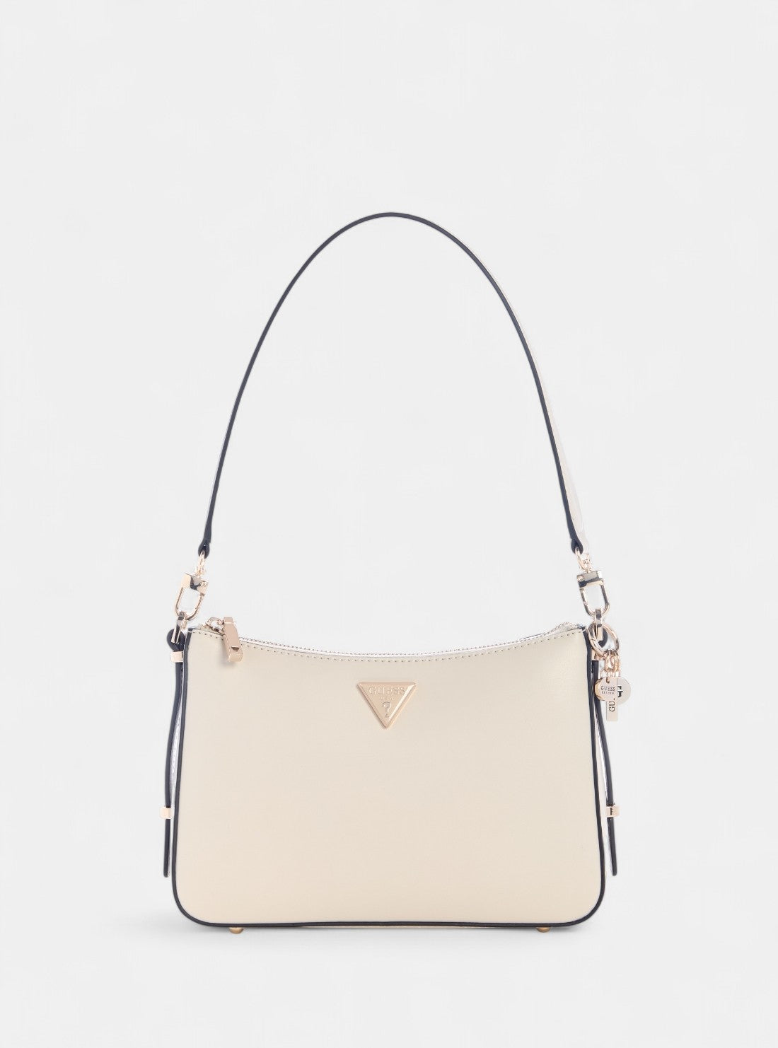 GUESS Womens White Daryna Top Zip Shoulder Bag VG720818 Front View