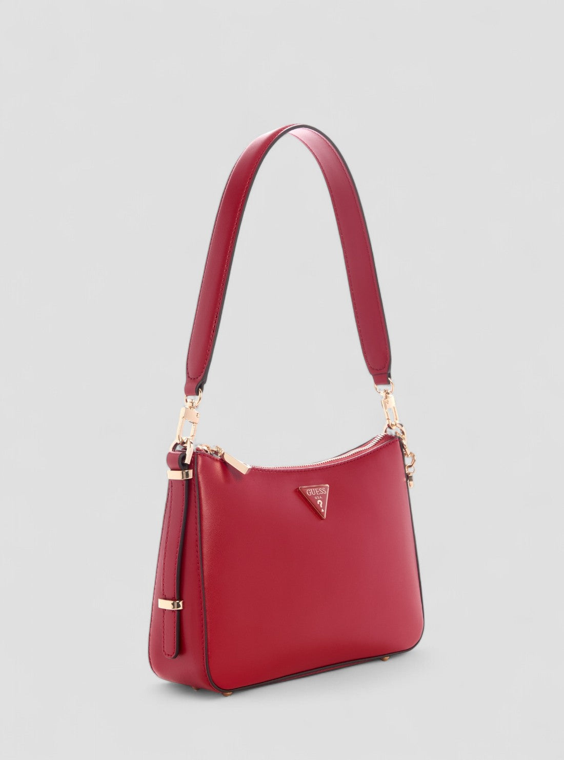 GUESS Womens Red Daryna Top Zip Shoulder Bag VG720818 Front Side View