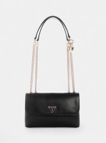 GUESS Womens Black Daryna Convertible Crossbody Flap Bag VG720820 Front View